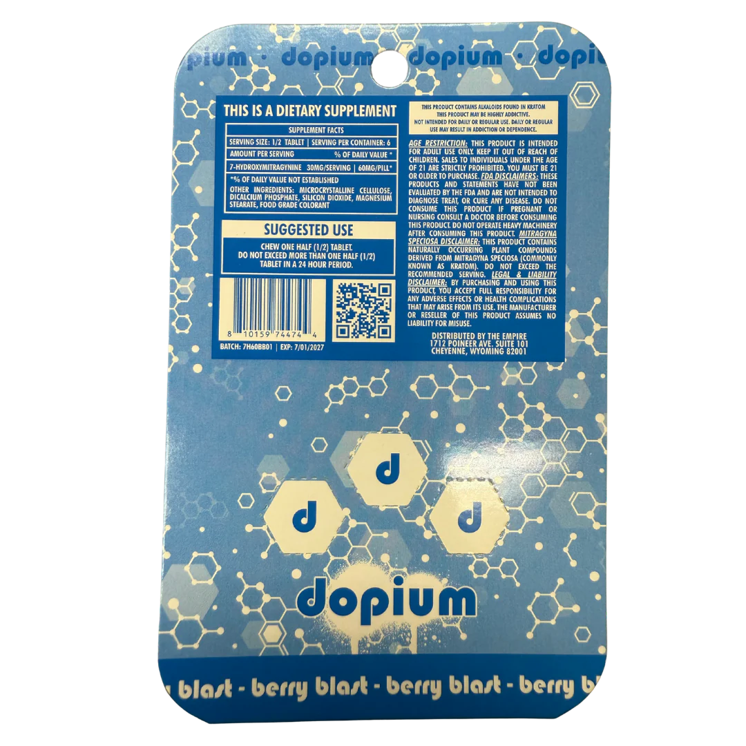 Dopium 7-Hydroxymitragynine Tablets - 3ct (60mg Each) - Image 5
