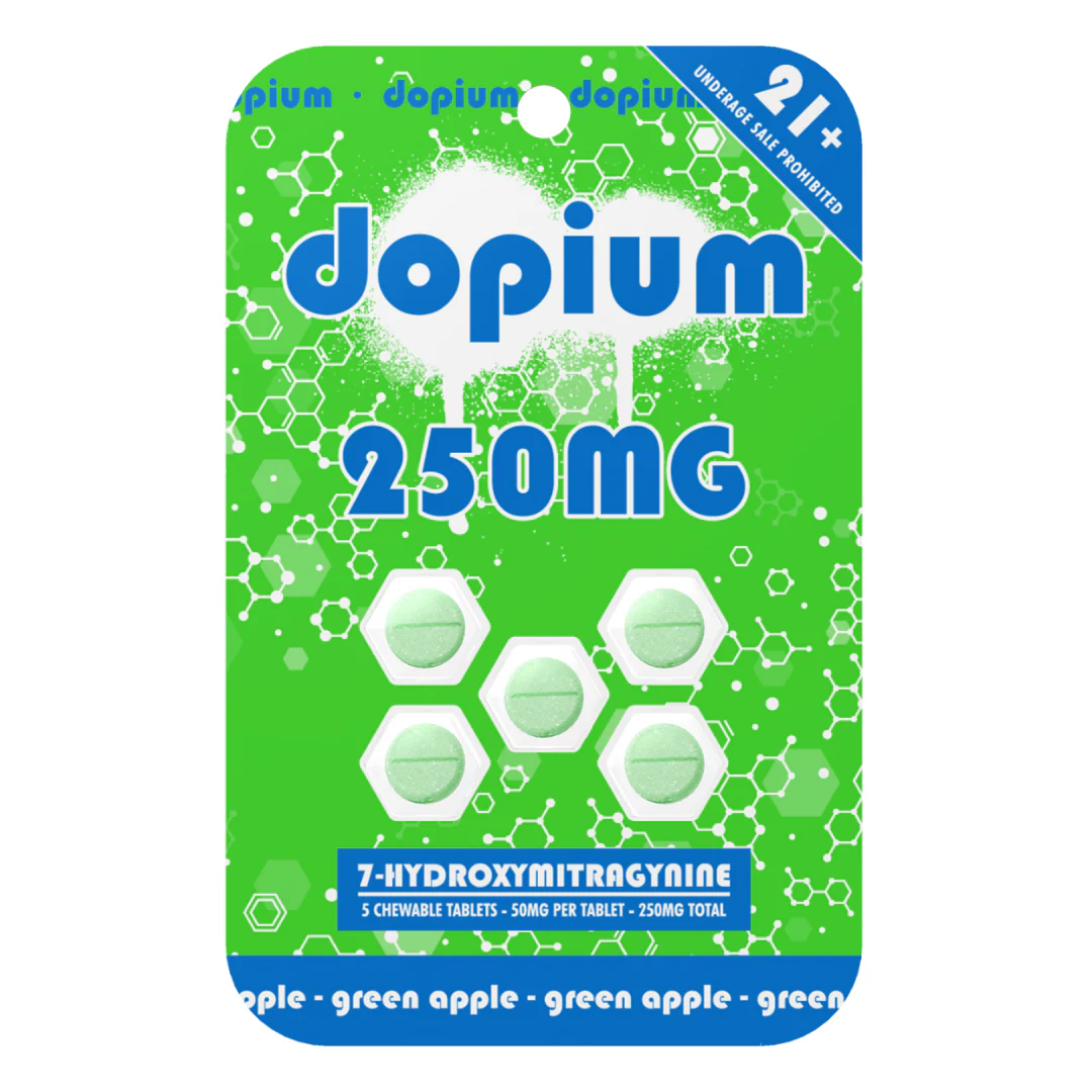 Dopium 7-OH Chewable Kratom Tablets 250mg - 5ct (50mg Each) - Image 3