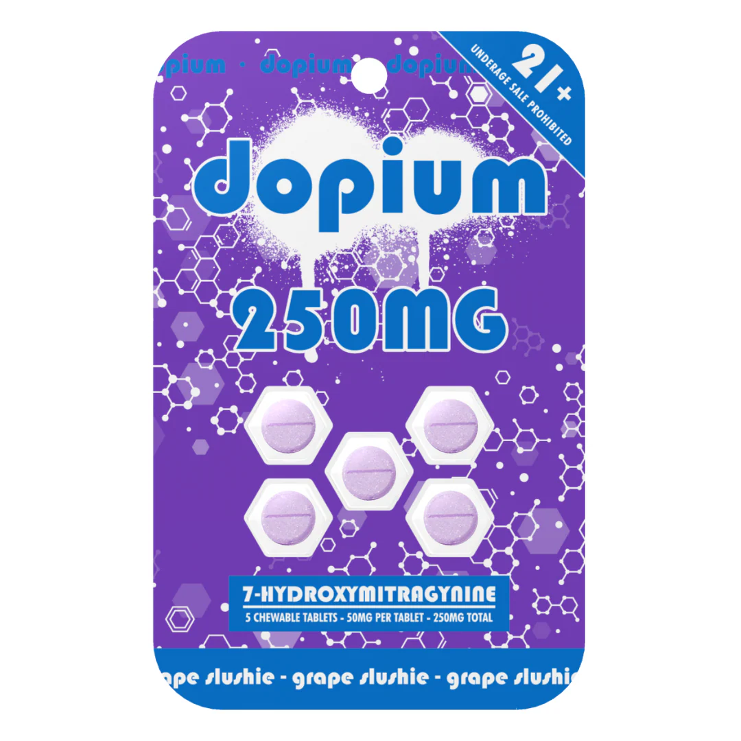 Dopium 7-OH Chewable Kratom Tablets 250mg - 5ct (50mg Each) - Image 4