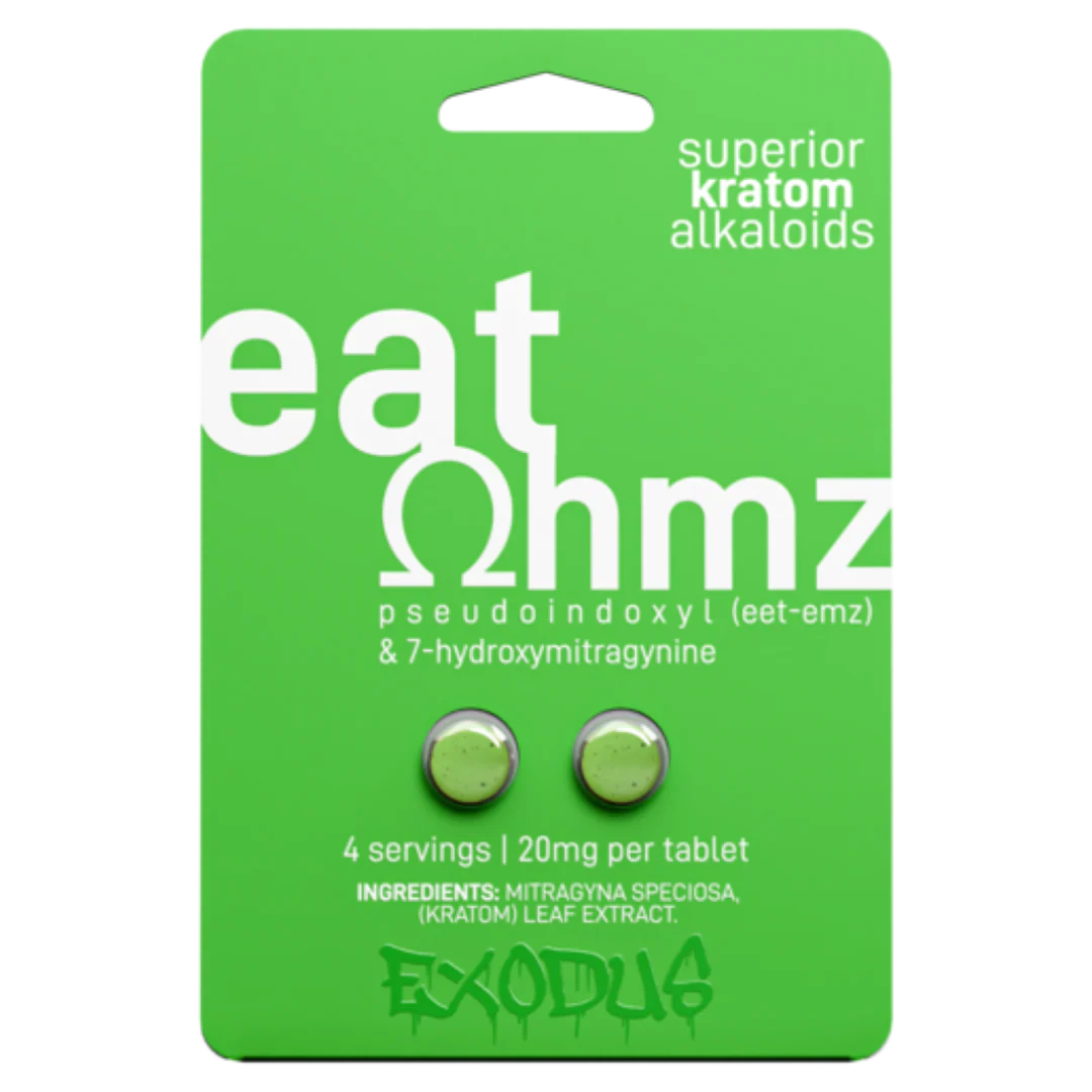 Exodus Eat Ohmz 7-OH Kratom Tablets (White, Green, Purple, Red) - Image 3