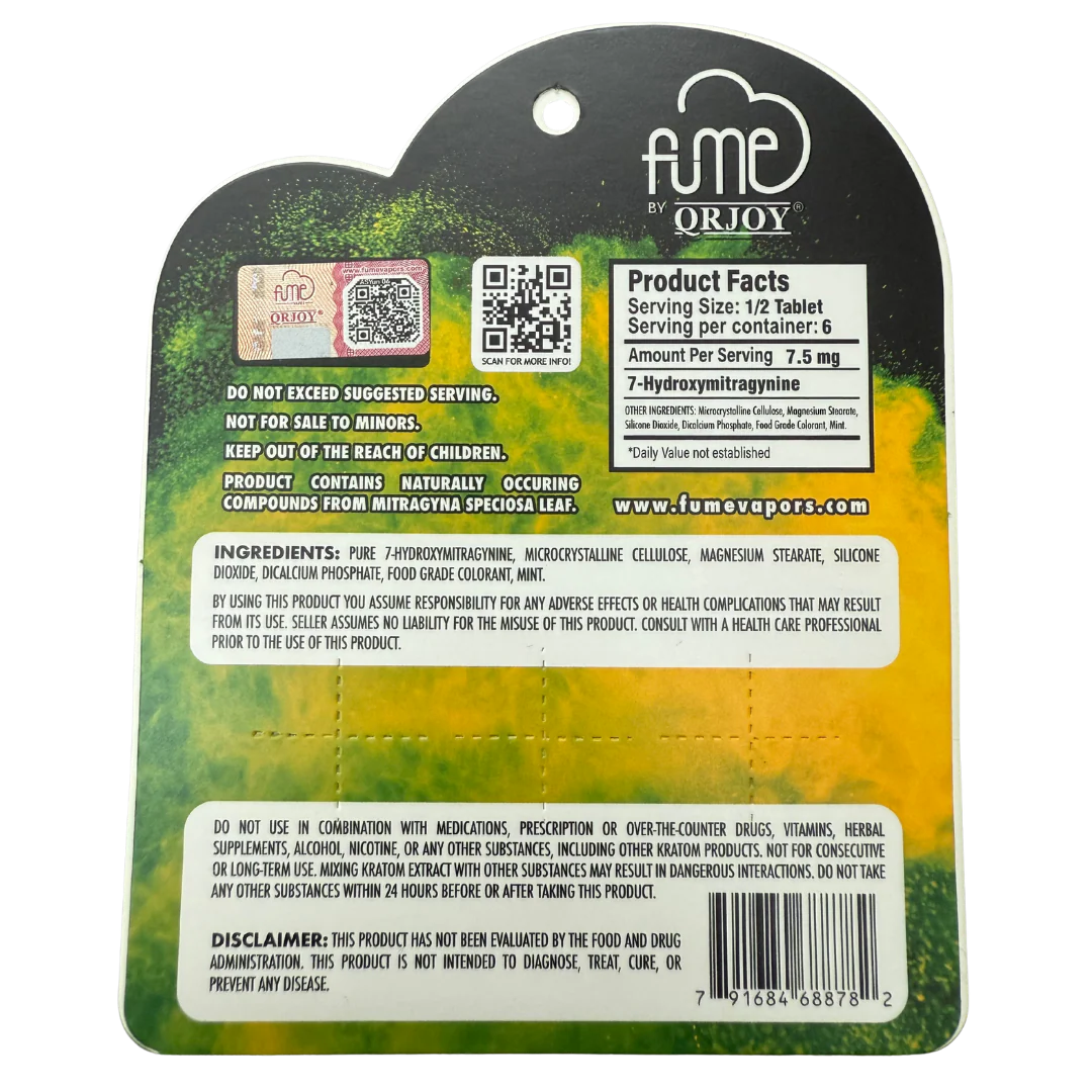 Fume Alkaloids 7-Hydroxy Extract Tablets - 3ct (15mg Each) - Image 2