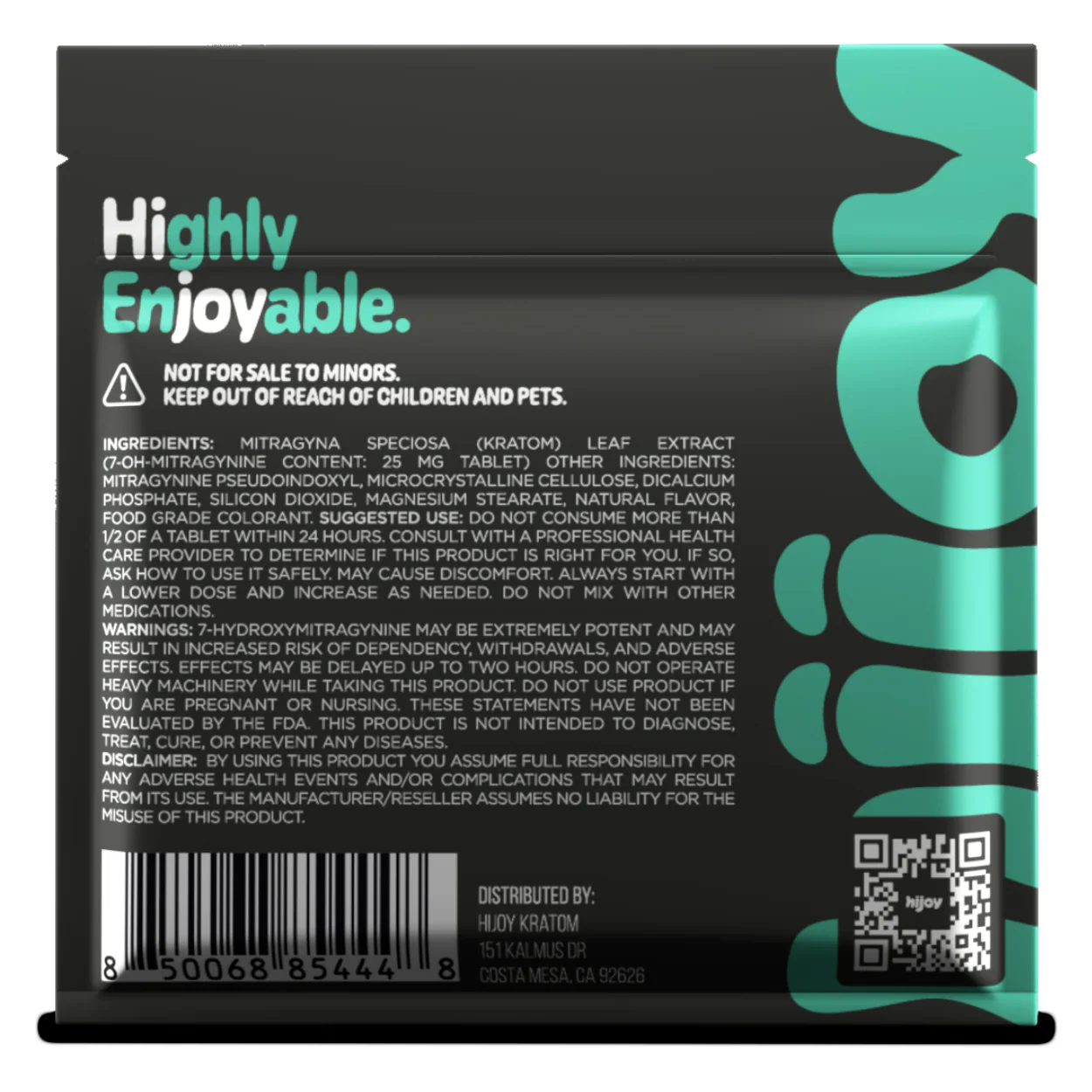 Hijoy 7-Hydroxy + Pseudo Tablets - 2ct (25mg Each) - Image 4