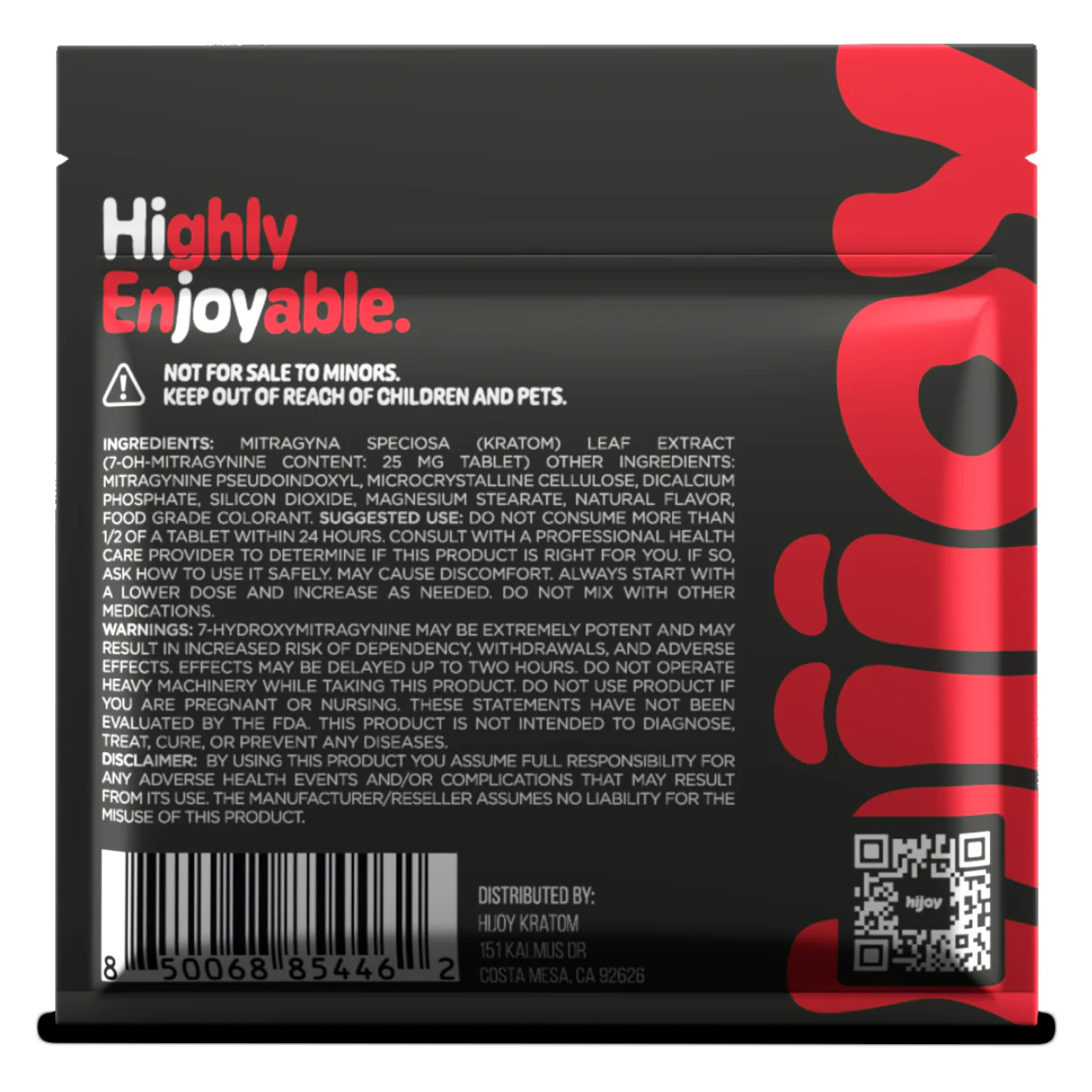 Hijoy 7-Hydroxy + Pseudo Tablets - 2ct (25mg Each) - Image 8