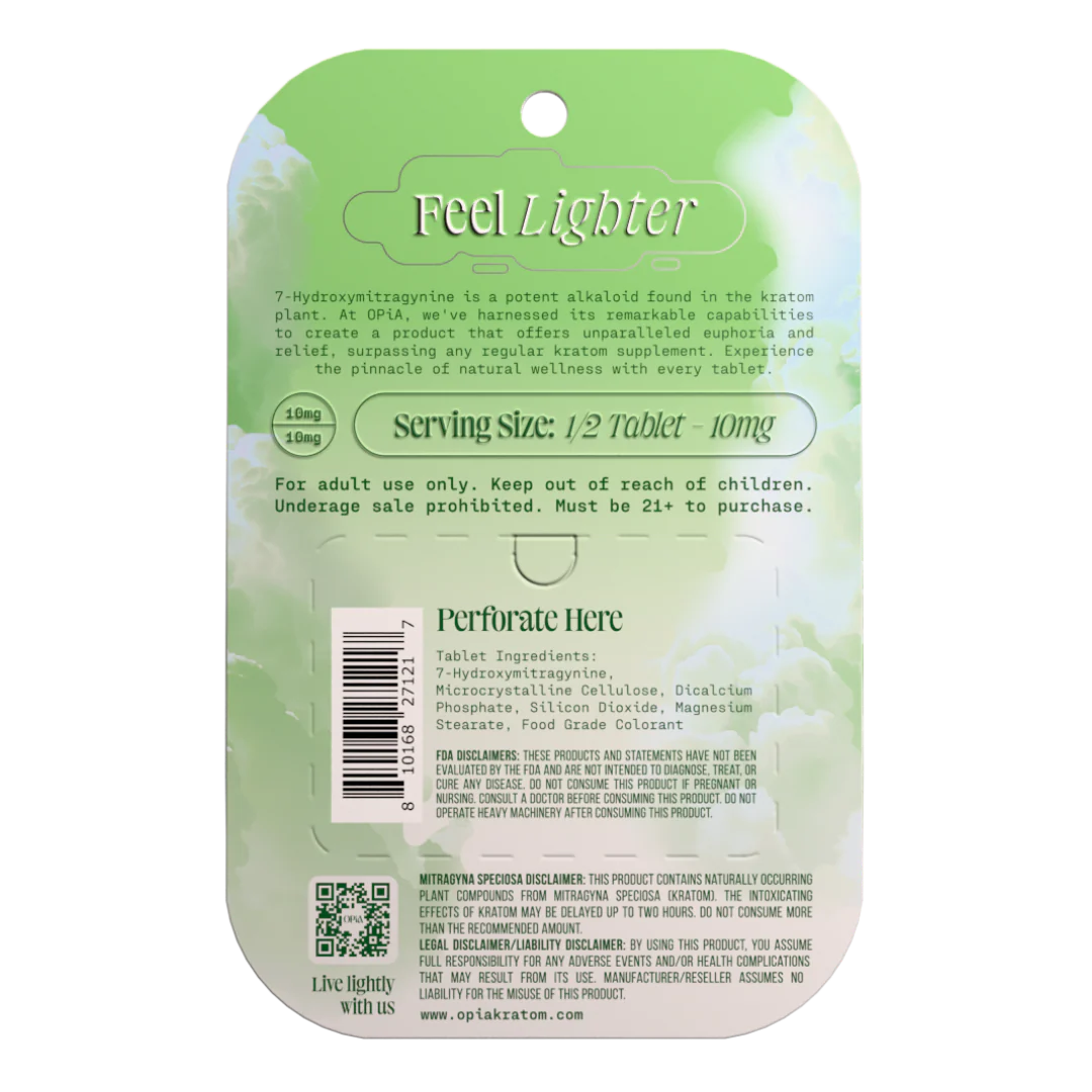 OPiA 7-Hydroxy Chewable Kratom Tablets - 4ct (20mg Each) - Image 8
